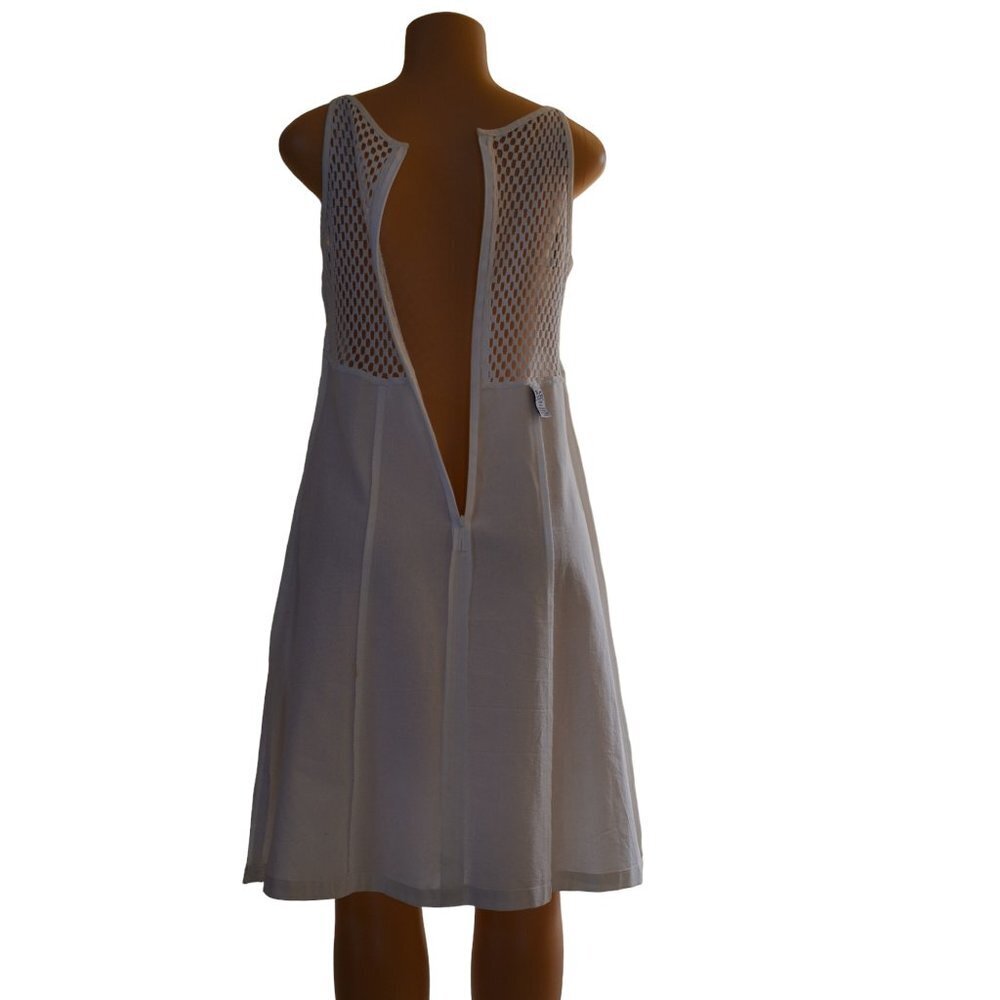 Cuco Mexico Class White Ivory Mesh Dress Spaghetti Straps Cotton Size M - L NWOT - Picture 8 of 13